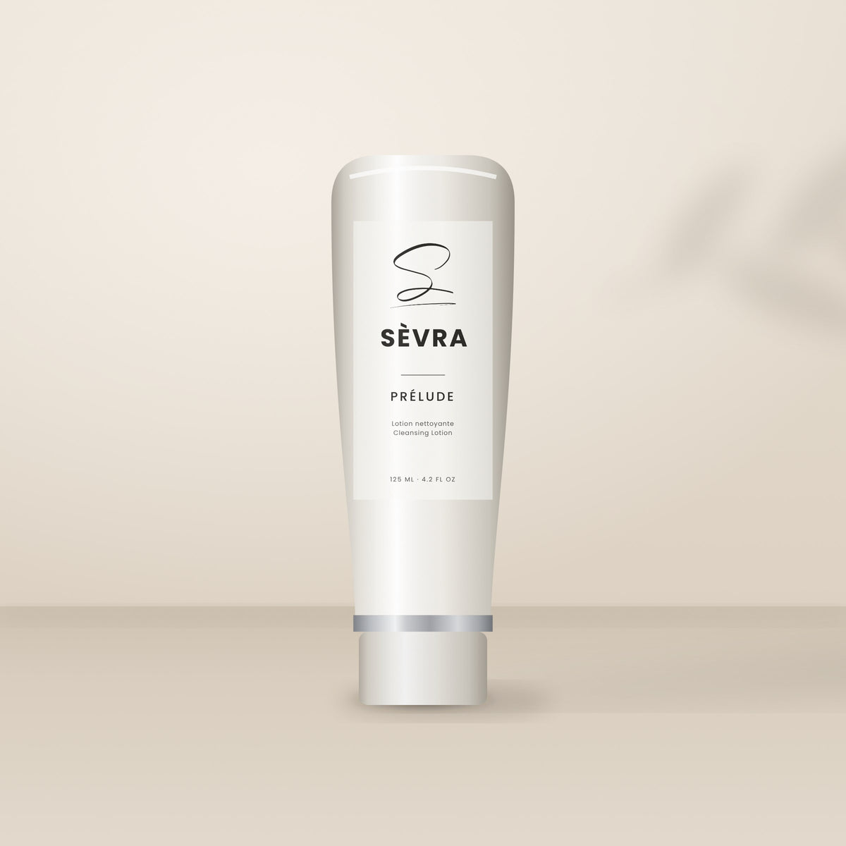 Sèvra Prélude Cleansing Lotion with calendula and apricot, 125 ml white bottle with silver accent